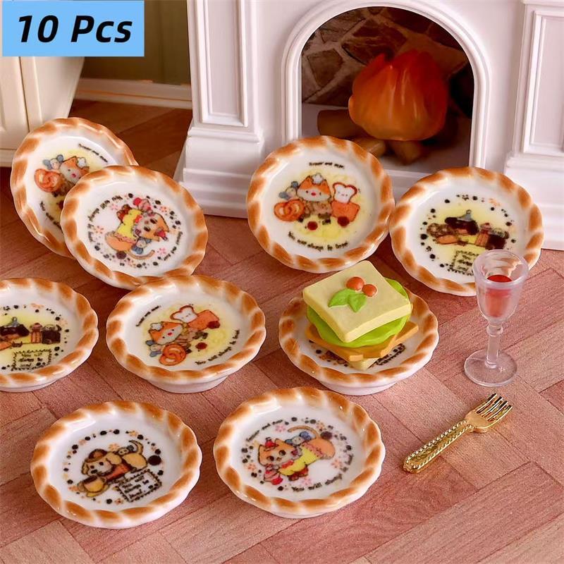 Kids Toys Idea - 10개 세트 인형집 미니어처 강아지 프린트