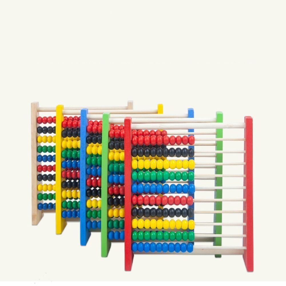 Kids Toys Yellow - 내구성 있는 나무 주판 교육용 빨강