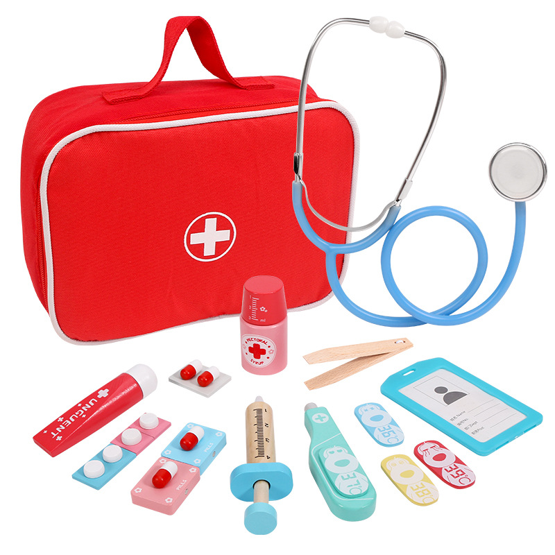 Kids Toys Doctor Set - 어린이용 나무 역할 놀이 의사 교육