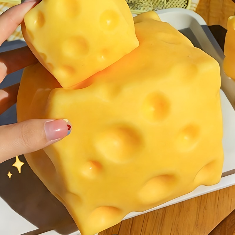 Kids Toys Yellow - @다크 옐로우 치즈 큐브 스트레스 볼