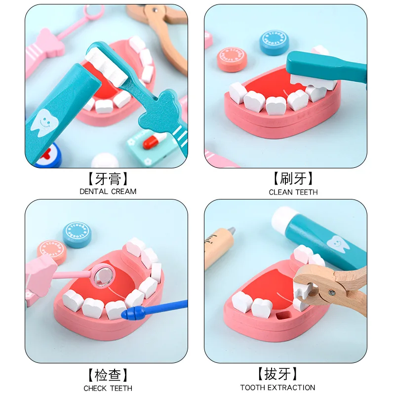 나무 소재의 의사 놀이 세트, 어린이 교육용 장난감,  - Kids Toys Doctor Set 리뷰 및 가격