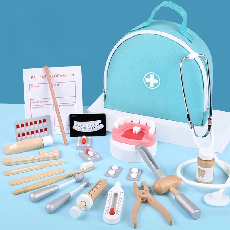 새로운 어린이 역할 놀이 목재 의사 놀이 교육용 장난감 - Kids Toys Doctor Set 리뷰 및 가격