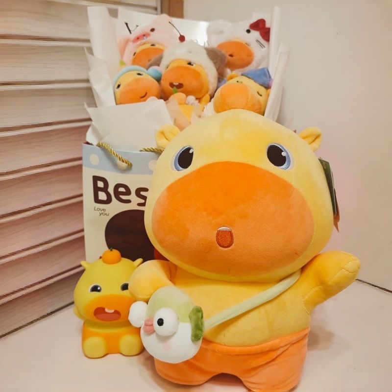 귀여운 노란색 카피바라 인형 세트와 아보카도 새 모양  - Kids Toys Yellow 리뷰 및 가격