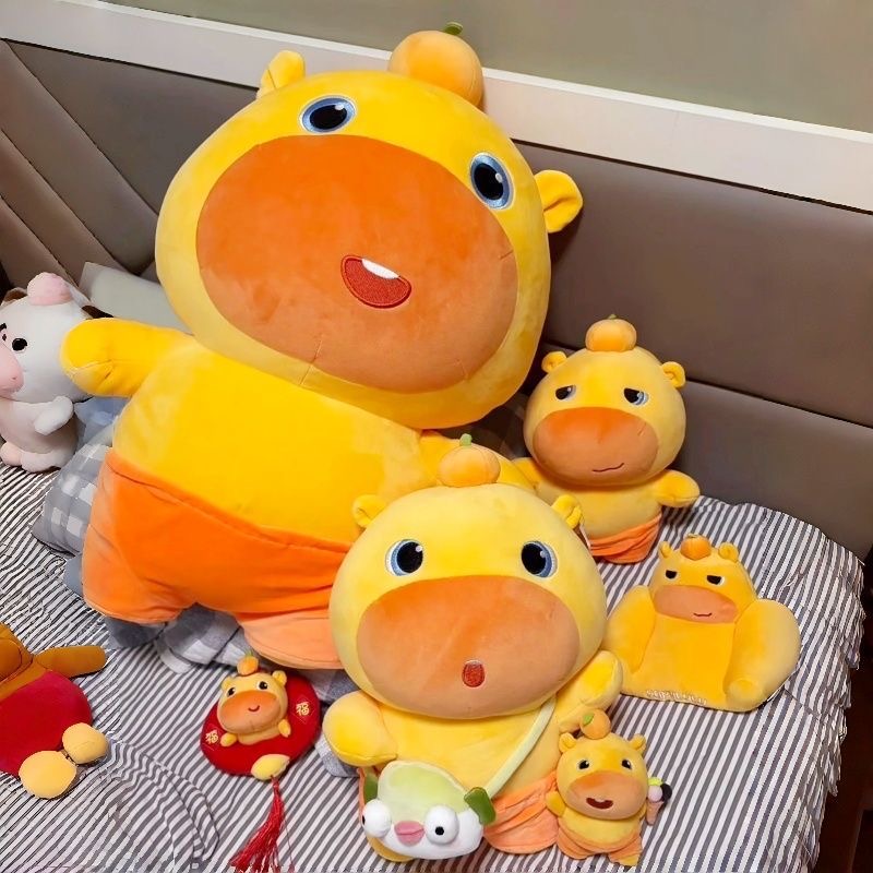 귀여운 노란색 카피바라 인형 세트와 아보카도 새 모양  - Kids Toys Yellow 리뷰 및 가격
