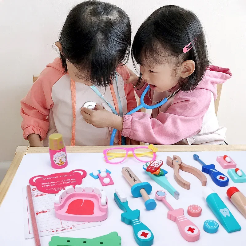 어린이를위한 의사 장난감 세트 어린이 나무 척 놀이 키 - Kids Toys Doctor Set 리뷰 및 가격