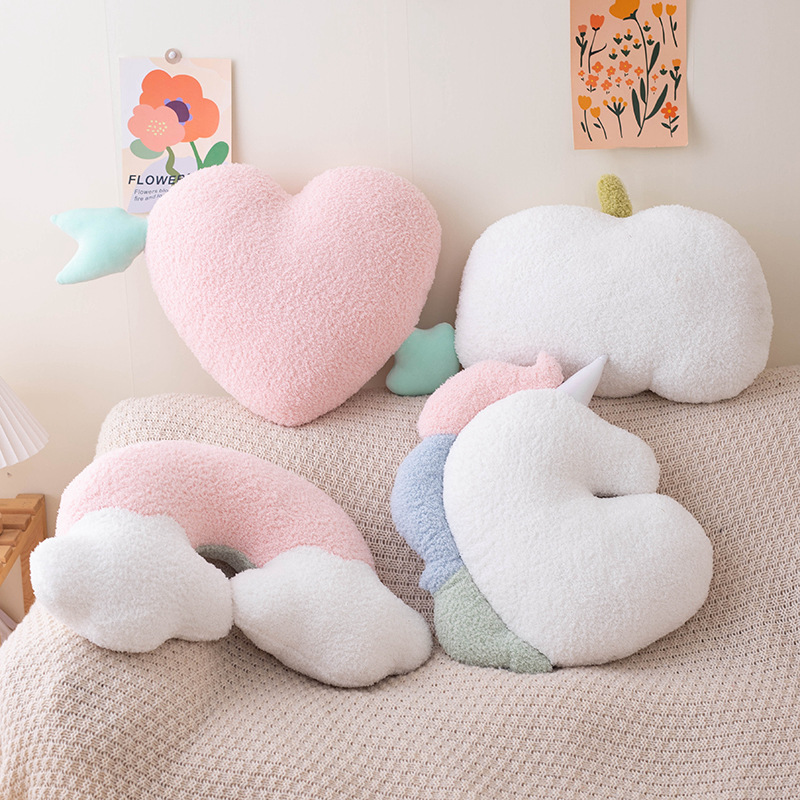 부드러운 봉제 무지개 미소 핑크 하트 호박 던지기 베개 - Unicorn Stuffed Toy 리뷰 및 가격