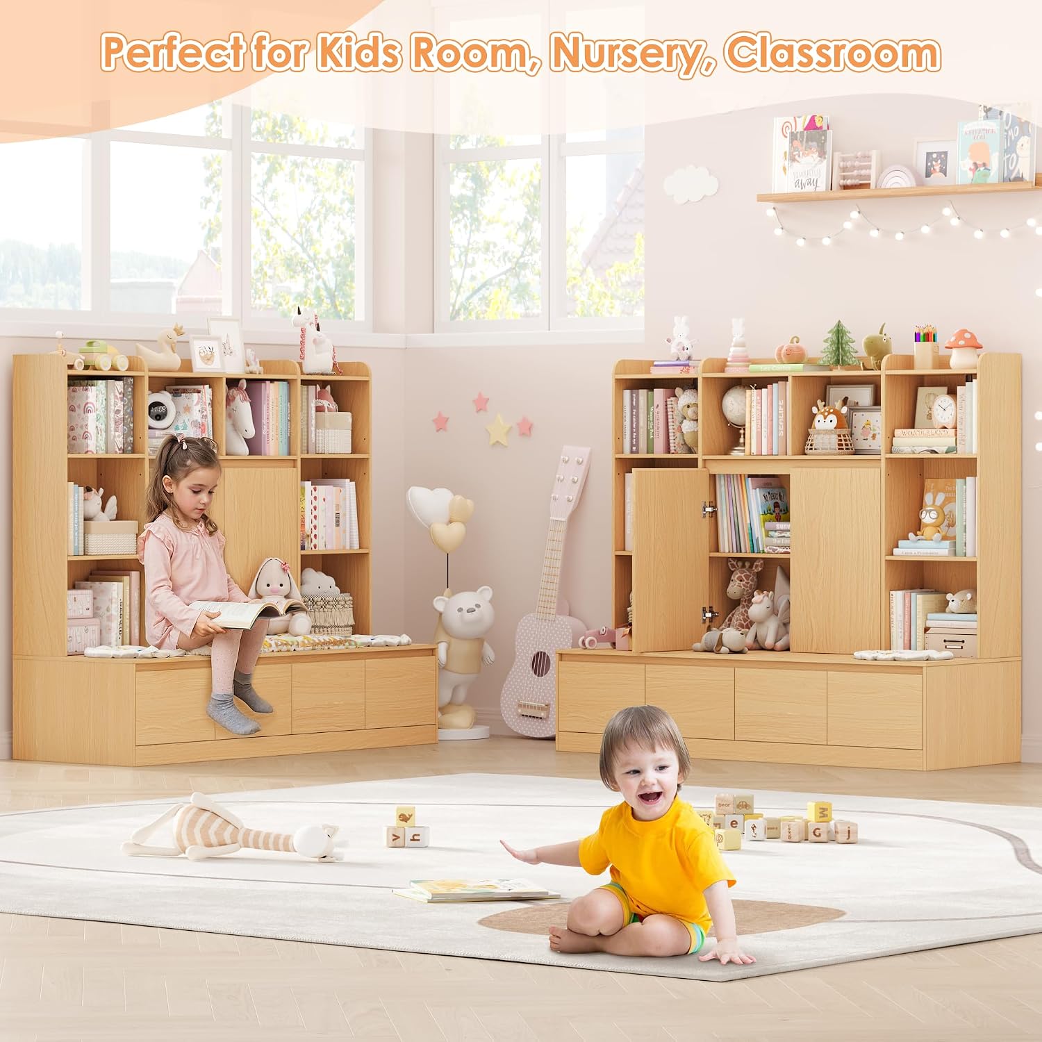 54인치 어린이 책장 수납 정리함, 독서 공간 벤치 포 - Kids Toys Drawers 리뷰 및 가격