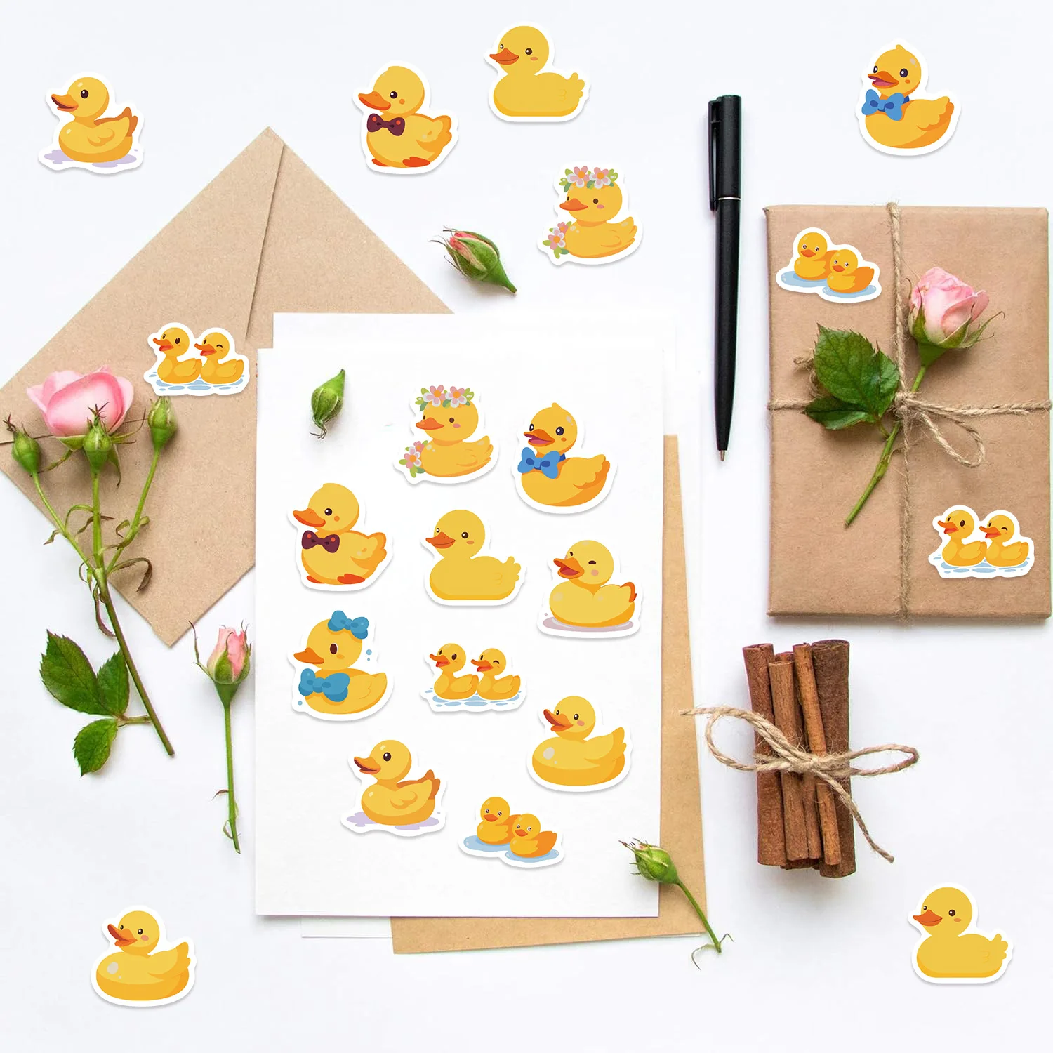 500pcs/롤 만화 노란 오리 롤 스티커 창의적인 장 - Kids Toys Yellow 리뷰 및 가격
