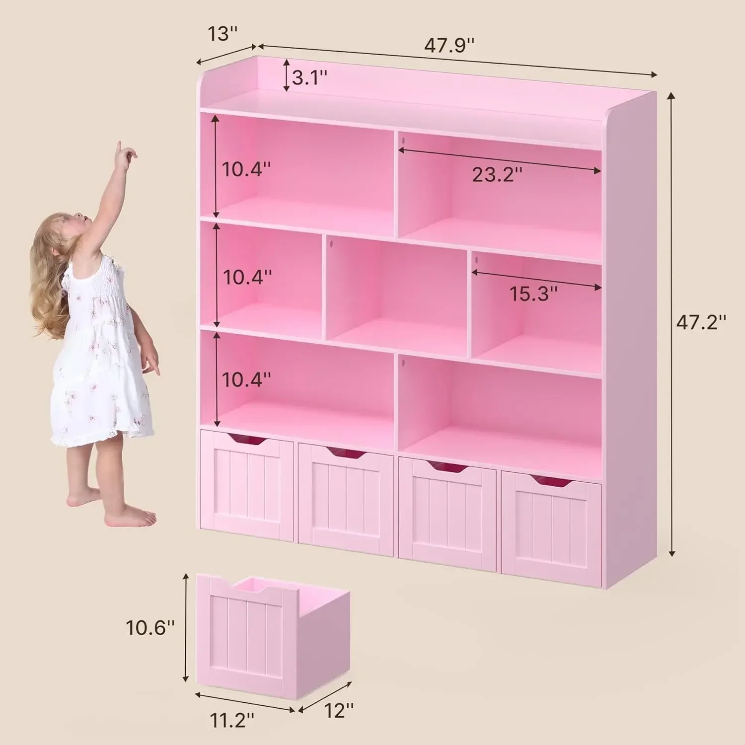 아이들 장난감 수납장 책장, 이동식 서랍과 오픈 선반이 - Kids Toys Drawers 리뷰 및 가격