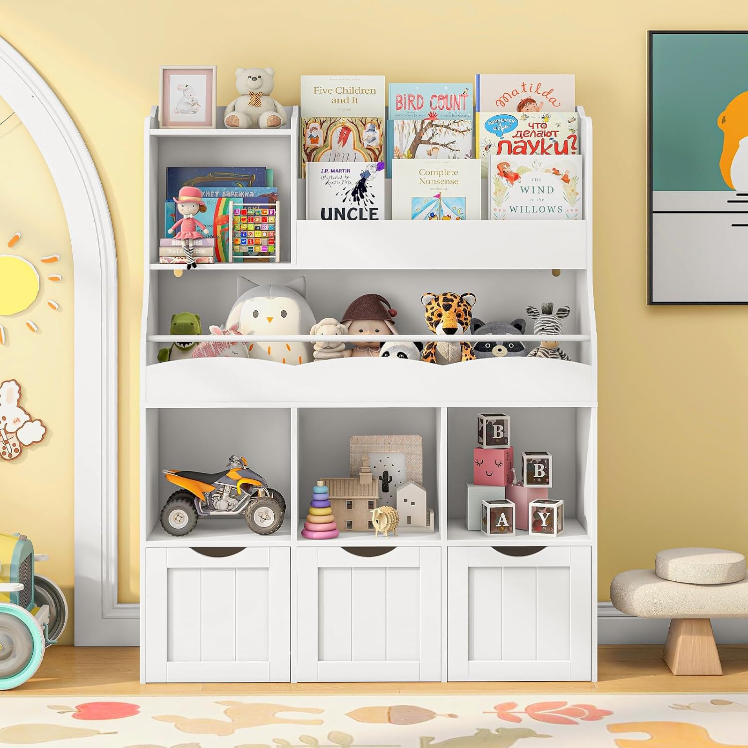 51.18인치 3단 선반 및 3개 서랍이 있는 어린이용 - Kids Toys Drawers 리뷰 및 가격