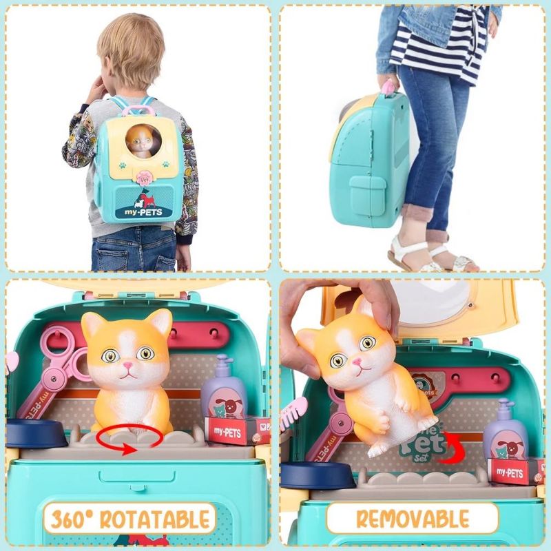 애완 동물 관리 놀이 세트 배낭 의사 세트와 개 손질  - Kids Toys Doctor Set 리뷰 및 가격