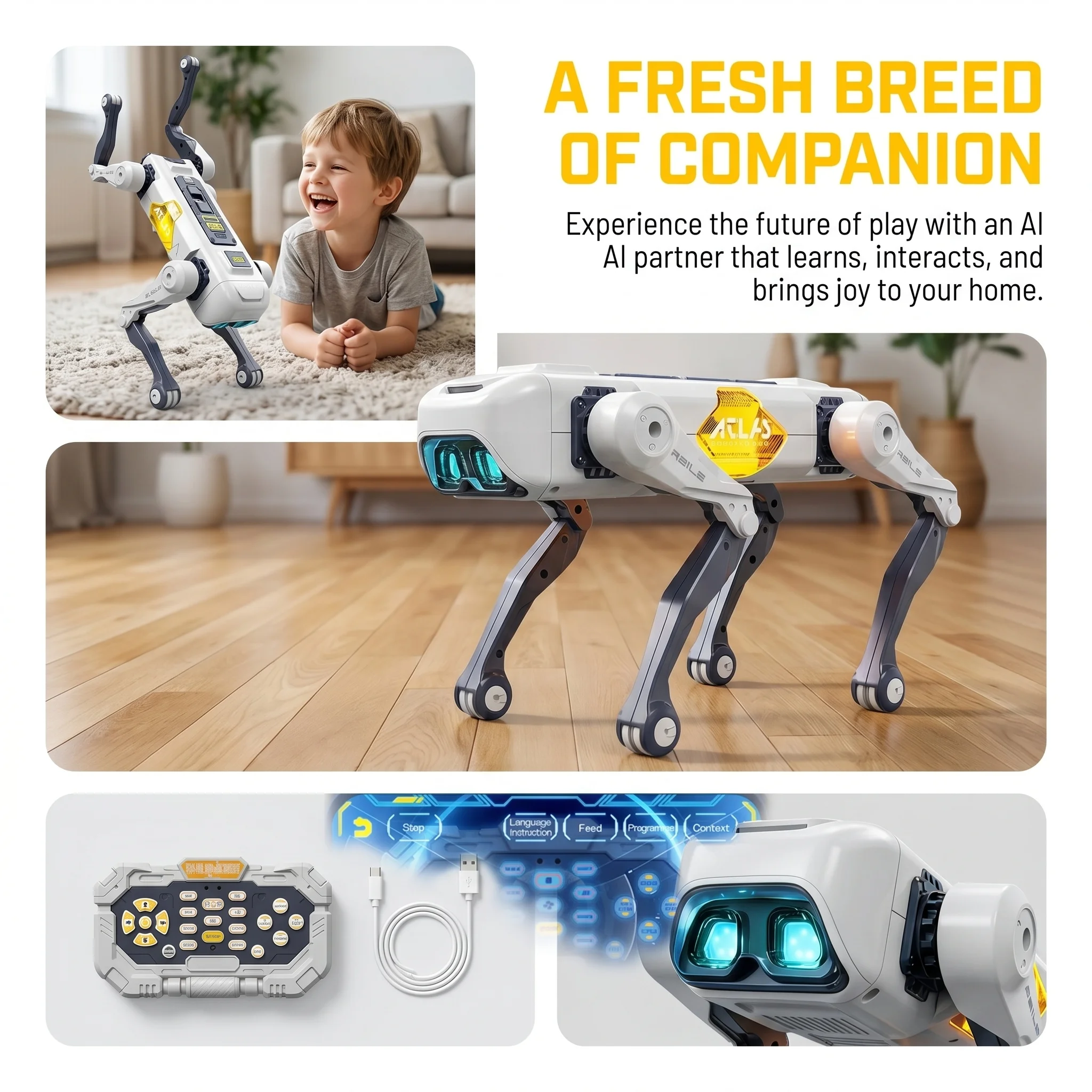 AI 스마트 로봇 강아지, 음성 및 앱 제어, 프로그래 - Kids Toys Idea 리뷰 및 가격