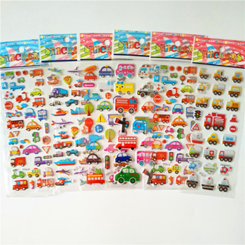 6pcs 만화 소방관 자동차 스티커 어린이 교육 장식  - Kids Toys Yellow 리뷰 및 가격